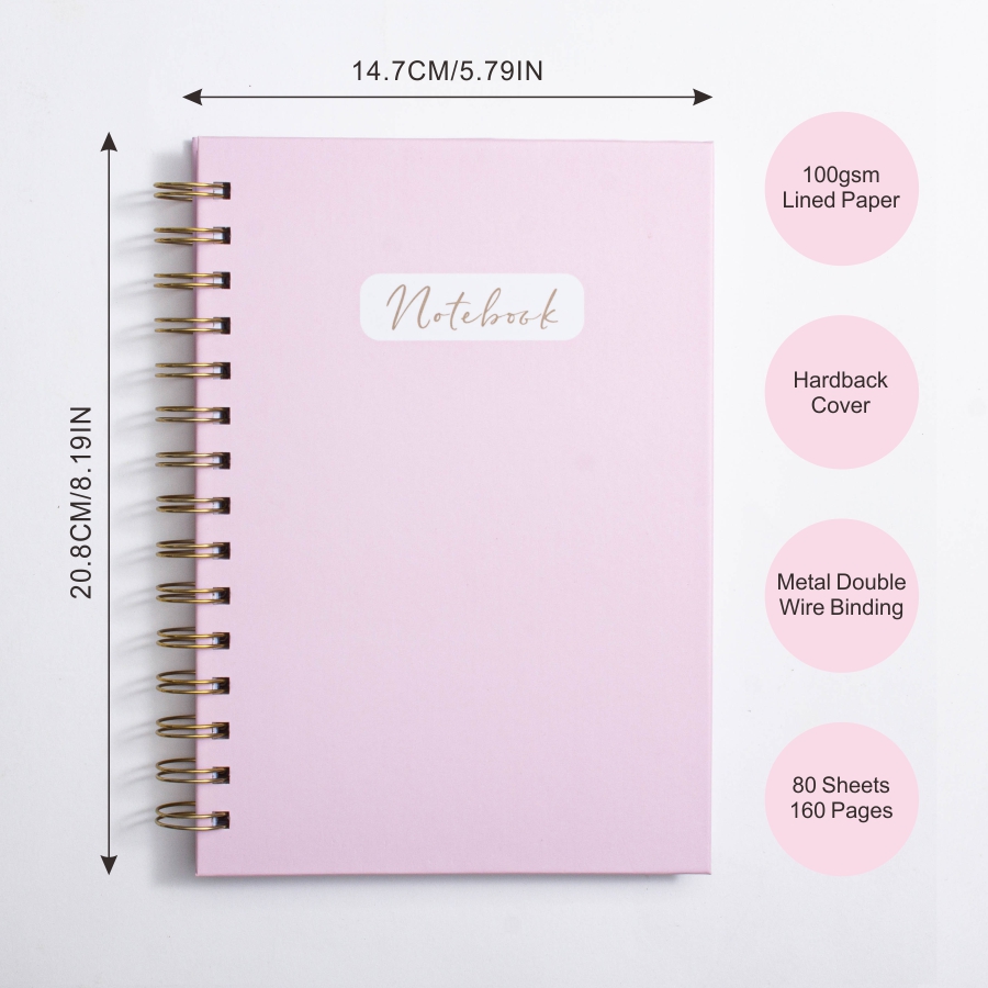 Pink spiral binding notebooks OEM  - 副本