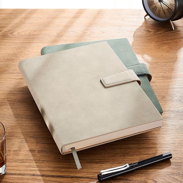 business notebook with snap closure