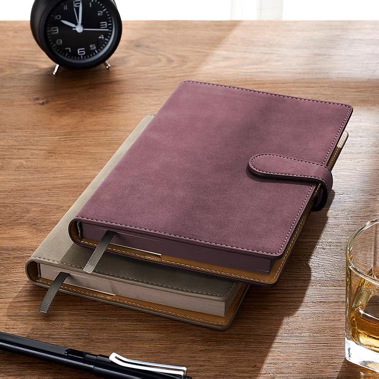 business notebook with snap closure